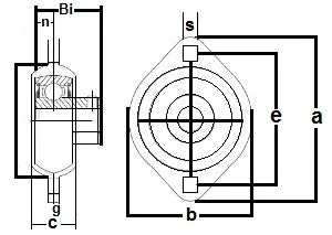 FHSPFLZ206-30mm Bearing Flange Pressed Steel 2 Bolt 30mm - VXB Ball Bearings