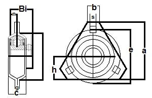 FHSPFTZ204-20mm Flange 3 Bolt Triangle 20mm Bearing - VXB Ball Bearings