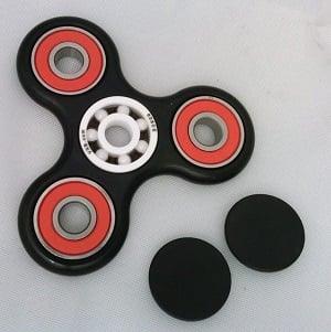 Fidget Hand Spinner Toy with Center Full Ceramic ZrO2 Bearing, 3 outer red Bearings 42Q - VXB Ball Bearings