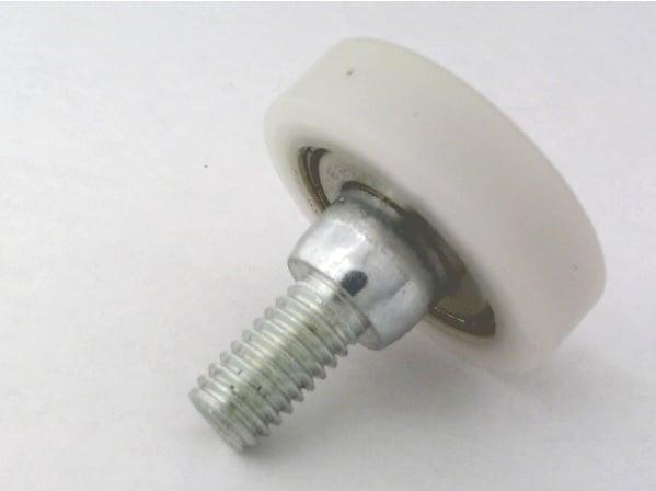 Flat Nylon Ball Bearing with 24mm White Plastic Tire for sliding doors and windows - VXB Ball Bearings