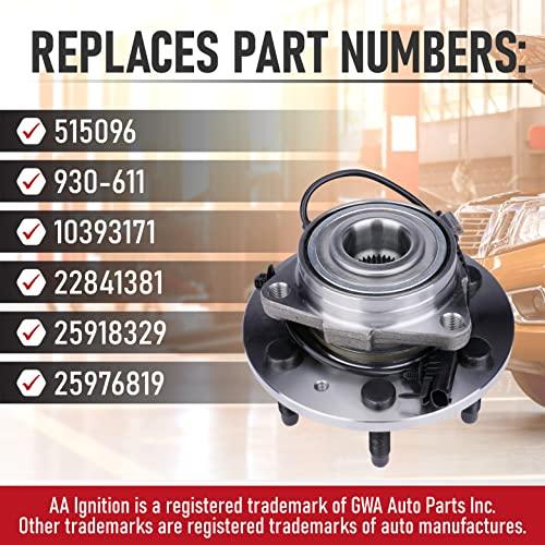 Front Wheel Hub Bearing Assembly Compatible with Chevy, Cadillac and GMC 4WD - Escalade, Avalanche, Silverado 1500, Suburban, Tahoe, Sierra, Yukon - Replaces 515096, 930-611, 10393171, 22841381 - VXB Ball Bearings