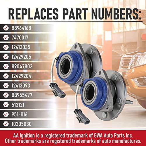 Front Wheel Hub Bearing Assembly - Set of 2 - Compatible with Chevy, Buick, Cadillac, Oldsmobile, Pontiac - Impala, Monte Carlo, Century, Grand Prix, Replaces 513121, 12429203, 88964168 - ABS - VXB Ball Bearings