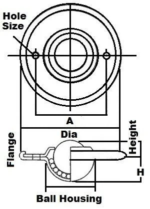 FSBT-5/8 CS/SS Ball Transfer Unit 5/8 Main Ball USA made Bearings - VXB Ball Bearings