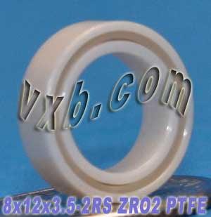 Full Ceramic MR128-2RS Sealed Miniature Ball Bearing 8x12x3.5 ZrO2 - VXB Ball Bearings