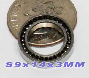 Full Complement Bearing Stainless Steel 9x14x3 Miniature Bearings - VXB Ball Bearings
