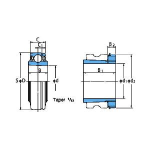 FYH Adapter Sleeve Locking Bearing Insert- Adapter Sleeve UK216 - HE2316, UK Adapter Sleeve Wide Inner Ring Ball Bearing - VXB Ball Bearings