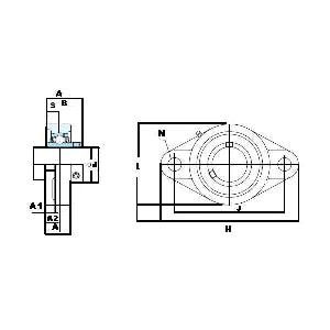 FYH Bearing 17mm UCFL203J Flanged Mounted Bearings - VXB Ball Bearings