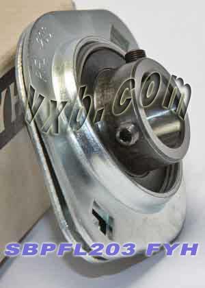 FYH Bearing SBPFL203 17mm Stamped oval 2 bolt Flanged Mounted Bearings - VXB Ball Bearings