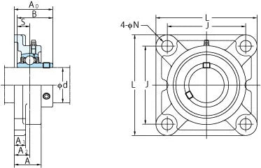 FYH Bearing UCF-210-32 2 Square Flanged Mounted Bearings - VXB Ball Bearings