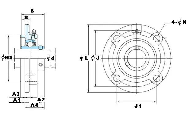 FYH Bearing UCFC207-23 1 7/16 Round Flanged Mounted Bearings - VXB Ball Bearings