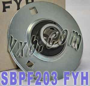 FYH SBPF203 17mm Stamped round 3 Bolts Flanged Mounted Bearings - VXB Ball Bearings