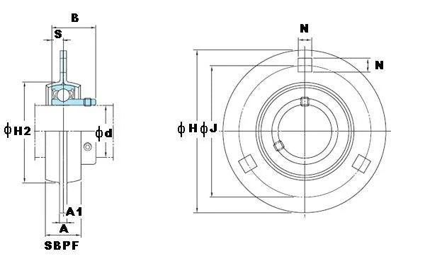 FYH SBPF206 30mm Stamped round 3 Bolts Flanged Mounted Bearings - VXB Ball Bearings