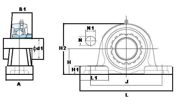 FYH UKP210 45mm Pillow Block Tapered bore adapter Mounted Bearings - VXB Ball Bearings