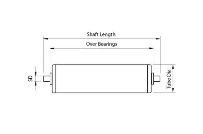 Galvanized Conveyor Rollers 25mm diameter roller Length 300mm - VXB Ball Bearings