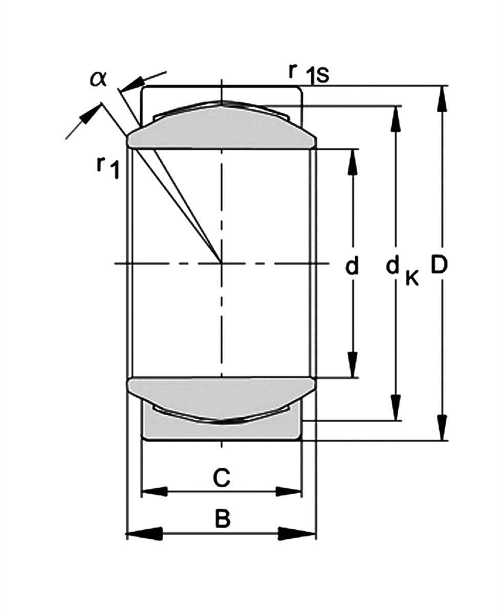GE12C Maintenance Free Spherical Plain Bearing 12mm Steel with PTFE Composite - VXB Ball Bearings