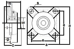 GRF209-26 Bearing Flange Standard 4 Bolt 1 5/8 Inch - VXB Ball Bearings