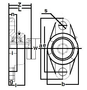 GRFT211-34 Bearing Flange Standard 2 Bolt 2 1/8 Inch GRIP-IT 360 - VXB Ball Bearings