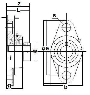 HCFTS212-39 Bearing Flange Standard 2 Bolt 2 7/16 inch - VXB Ball Bearings