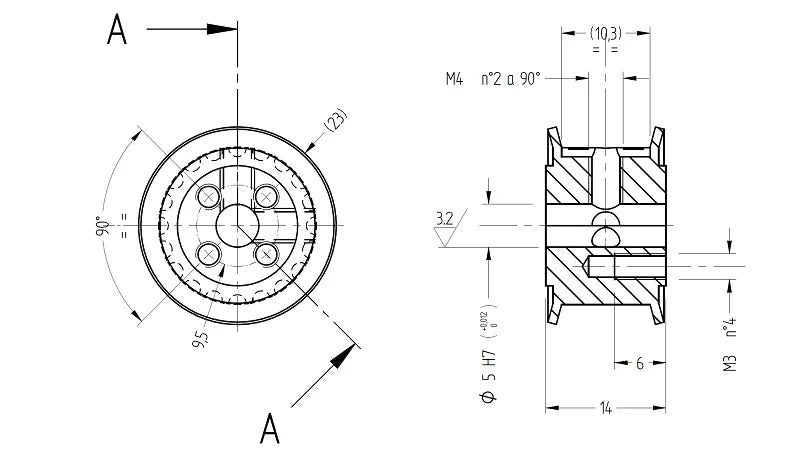 high torque timing pulley 3GT - VXB Ball Bearings
