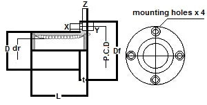 KBF60 NB Bearing 60mm Ball Bushings Linear Motion Bearings - VXB Ball Bearings