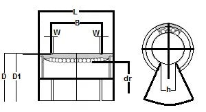 KBS40-OP NB Open Bearing 40mm Ball Bushings Linear Motion Bearings - VXB Ball Bearings