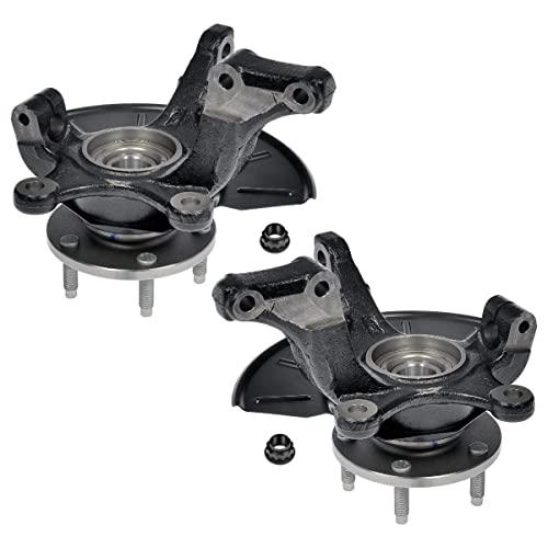 KN798406PR Front Steering Knuckles & Wheel Bearing Hub Assembly 5 Lugs Pair 2 Driver and Passenger Side Replacement for 2005-2012 Ford Escape 2005-2011 Mercury Mariner 2005 Mazda Tribute FWD - VXB Ball Bearings
