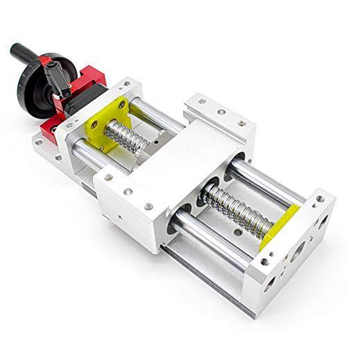 Linear Stage Actuator 100mm Ballscrew 1605 Double Optical Axis Linear Rail Guide Manual Slide Stage C7 with Ruler for CNC Router Z-axis - VXB Ball Bearings