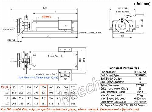 Linear Stage Actuator 300mm Ballscrew 1605 Optical Axis Linear Rail Guide Manual Slide Stage C7 with Ruler for DIY CNC Router Controller 4-Axis Stage - VXB Ball Bearings