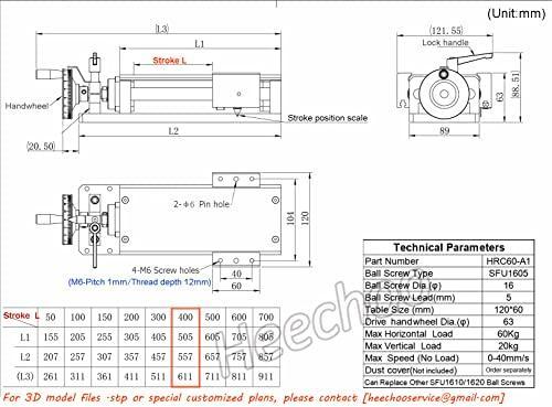 Linear Stage Actuator 400mm Ballscrew 1605 Optical Axis Linear Rail Guide Manual Slide Stage C7 with Ruler for DIY CNC Router Controller XYZ-Axis Stage - VXB Ball Bearings
