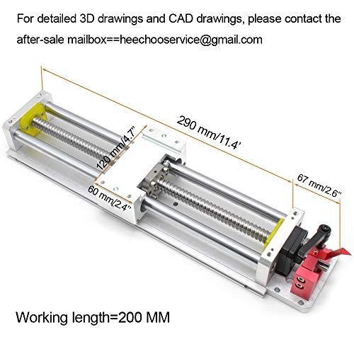 Linear Stage Actuator Travel 200mm Ballscrew 1605 Double Optical Axis Linear Rail Guide Manual Slide Stage C7 with Ruler for CNC Router Controller DIY 3-axis - VXB Ball Bearings