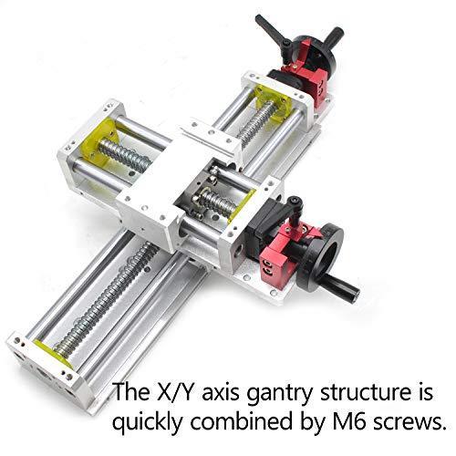 Linear Stage Actuator Travel 200mm Ballscrew 1605 Double Optical Axis Linear Rail Guide Manual Slide Stage C7 with Ruler for CNC Router Controller DIY 3-axis - VXB Ball Bearings