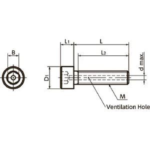 Lot of 5 SVLS-M10-30 NBK Socket Head Cap Vacuum Vented Screws with Ventilation Hole with Low Profile M10 length 30mm Made in Japan - VXB Ball Bearings