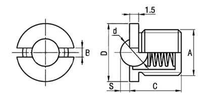 M12 Spring Loaded Bolt Flanged Ball Transfer Screw Unit 10mm Deep - VXB Ball Bearings