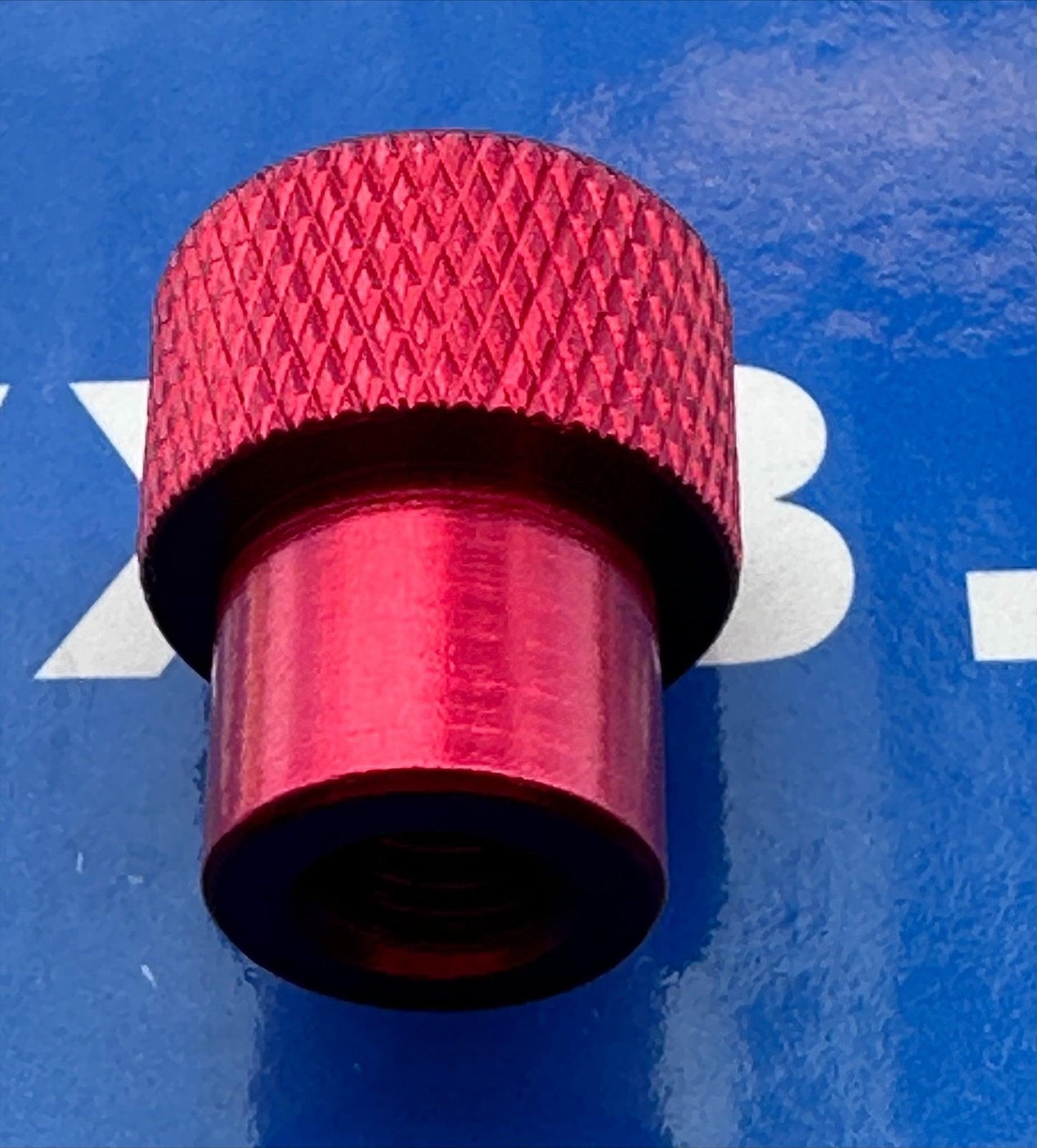 M3 x 12mm Long Red Aluminum Knurled Head Thumb Closed End Nut - VXB Ball Bearings