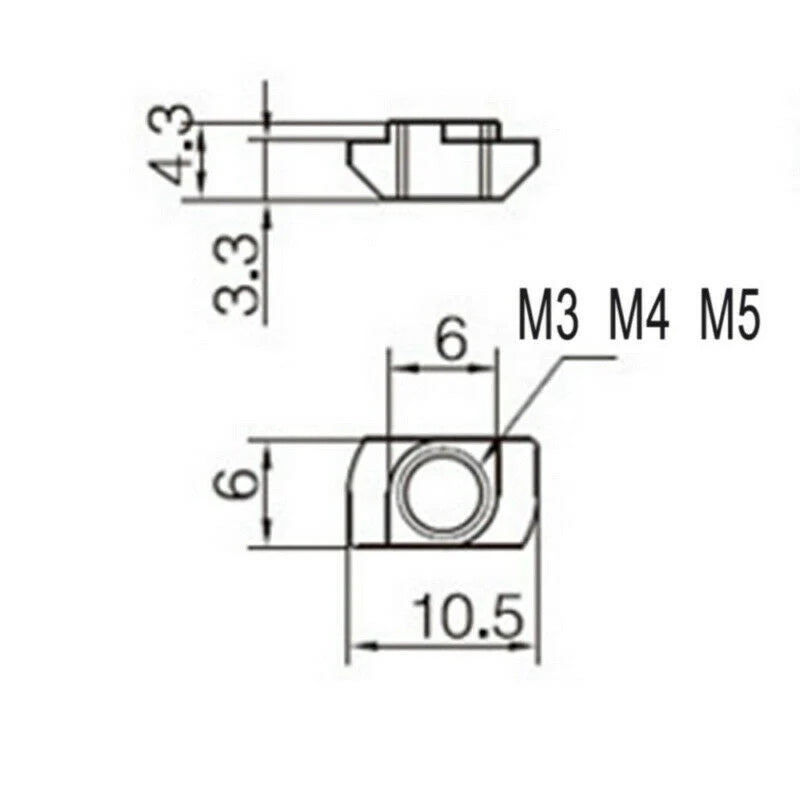 M4 T-Slot Nut for 2020 Aluminum Extrusion Profile - VXB Ball Bearings