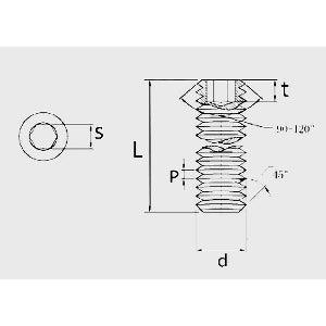 M5 5mm Long Stainless Steel Hexagon Headless Screw - VXB Ball Bearings