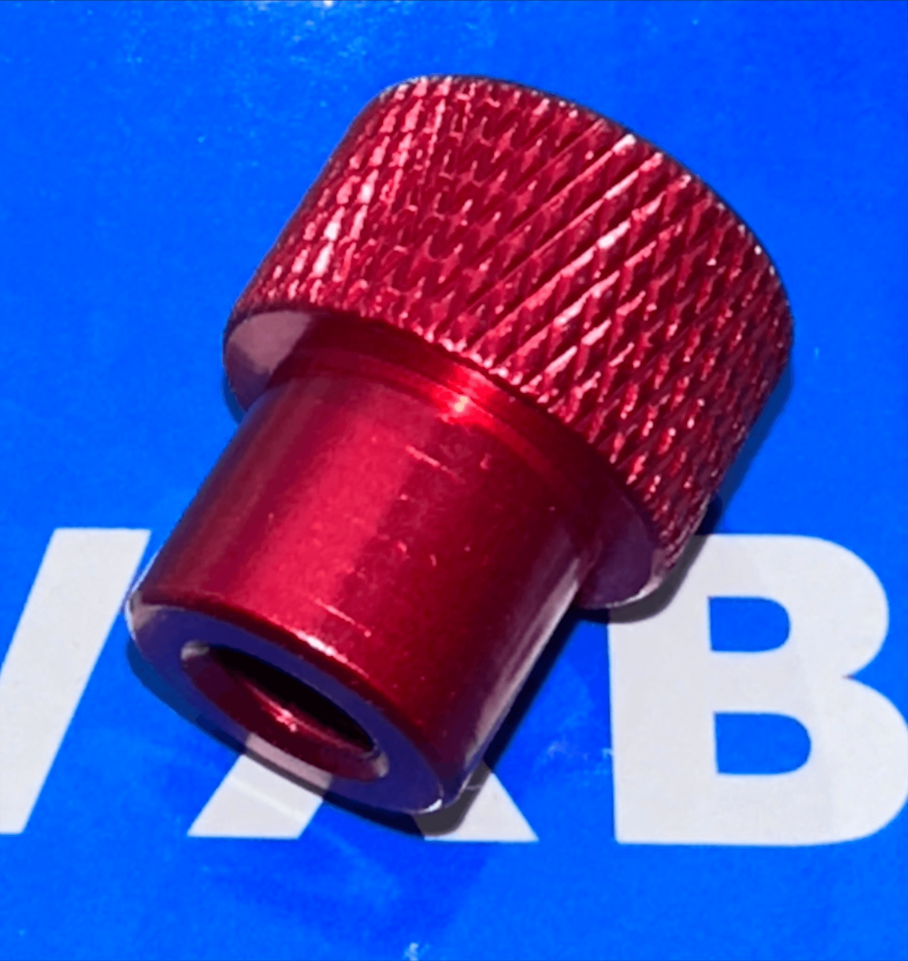 M5 x 16mm Long Red Aluminum Knurled Head Thumb Closed End Nut - VXB Ball Bearings
