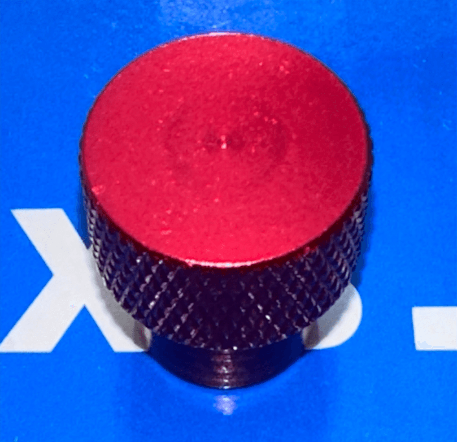 M5 x 16mm Long Red Aluminum Knurled Head Thumb Closed End Nut - VXB Ball Bearings