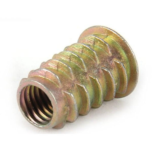 M8 20mm Zinc Alloy Threaded Wood Caster Insert Nut with Flanged Hex Drive Head - VXB Ball Bearings
