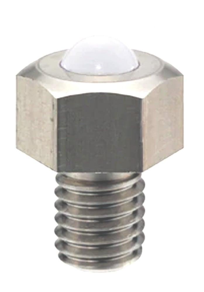 M8 Stainless Steel Hex Head Ball Transfer Stud Unit 10mm Deep - VXB Ball Bearings