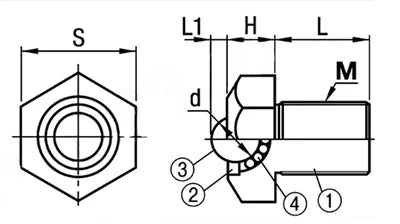 M8 Stainless Steel Hex Head Ball Transfer Stud Unit 10mm Deep - VXB Ball Bearings
