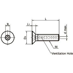 Made in Japan SVFCS-M8-30 NBK Hex Socket Countersunk Head Vacuum Vented Screws with Ventilation Hole Pack of 10 - VXB Ball Bearings