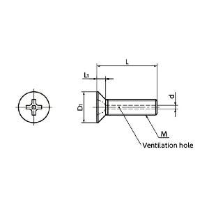 Made in Japan SVFT-M4-8 NBK Phillips Cross Recessed Flat Head Titanium Machine Vacuum Vented Screws with Ventilation Hole Pack of 10 - VXB Ball Bearings
