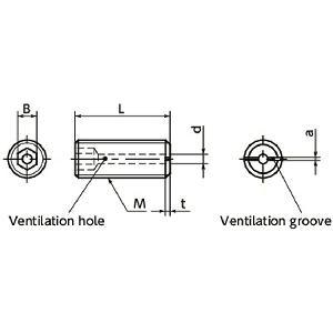 Made in Japan SVTS-M6-8 NBK Hex Socket Set Vacuum Vented Screws with Ventilation Hole Pack of 20 - VXB Ball Bearings