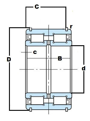NAS5009UUNR Sheave Bearing 2 Rows Full Complement Bearings - VXB Ball Bearings