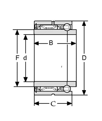 NATB5912 Needle Roller Bearing with 3-Point Contact Ball Bearing 60X85X34mm - VXB Ball Bearings
