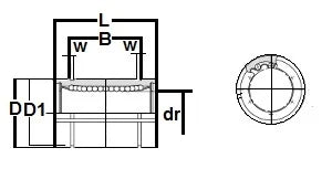 NB SM40GUUAJ 40mm Slide Bush Ball Linear Motion Bearings - VXB Ball Bearings