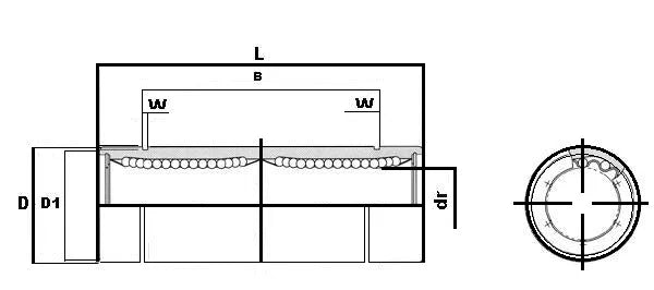 NB SW16WUU 1 inch Ball Bushings Double Wide Linear Motion - VXB Ball Bearings