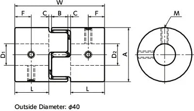NBK Japan MJC-55-RD 12mm to 28mm Jaw-type Flexible Coupling - VXB Ball Bearings