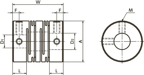 NBK Japan MST-20-6-10 Slit type 6mm to 10mm Flexible Coupling with Set Screw - VXB Ball Bearings